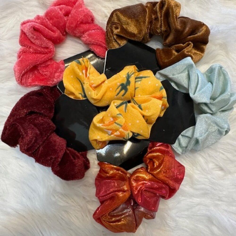 Bundle (6) Satin & Velvet Scrunchie   ISC8130  -  WOMEN'S  Handmade NWT Boutique